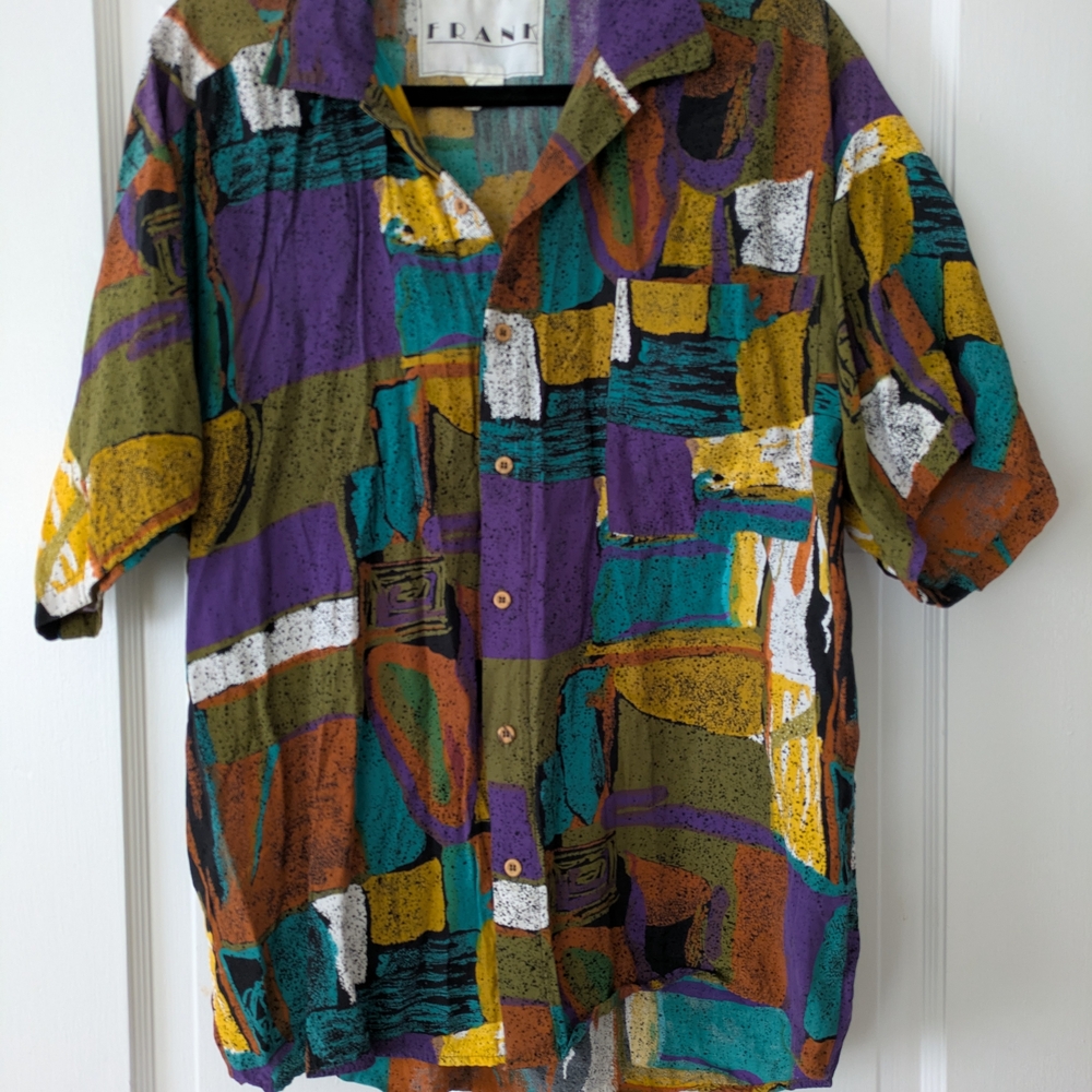Vintage Frank Colorful Abstract Men's Shirt